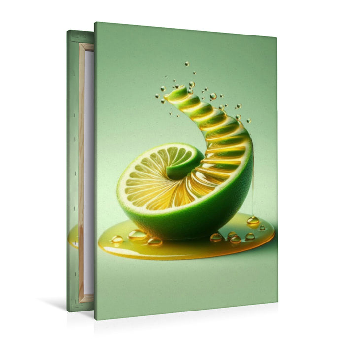 Premium Textil-Leinwand Süßer, verlockender Honigwirbel auf Fruchtstufen
