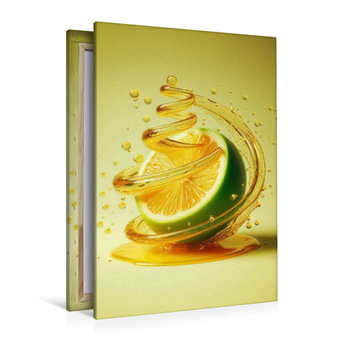 Premium Textil-Leinwand Eine Zitrone lässt einem das Wasser im Munde volllaufen
