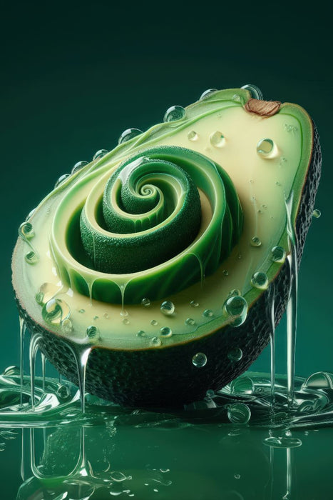 Premium Textil-Leinwand Mit einer Avocado voller Geschmack frisch in den Tag