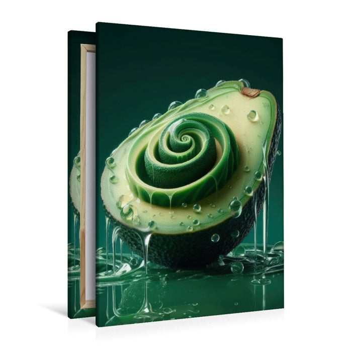 Premium Textil-Leinwand Mit einer Avocado voller Geschmack frisch in den Tag