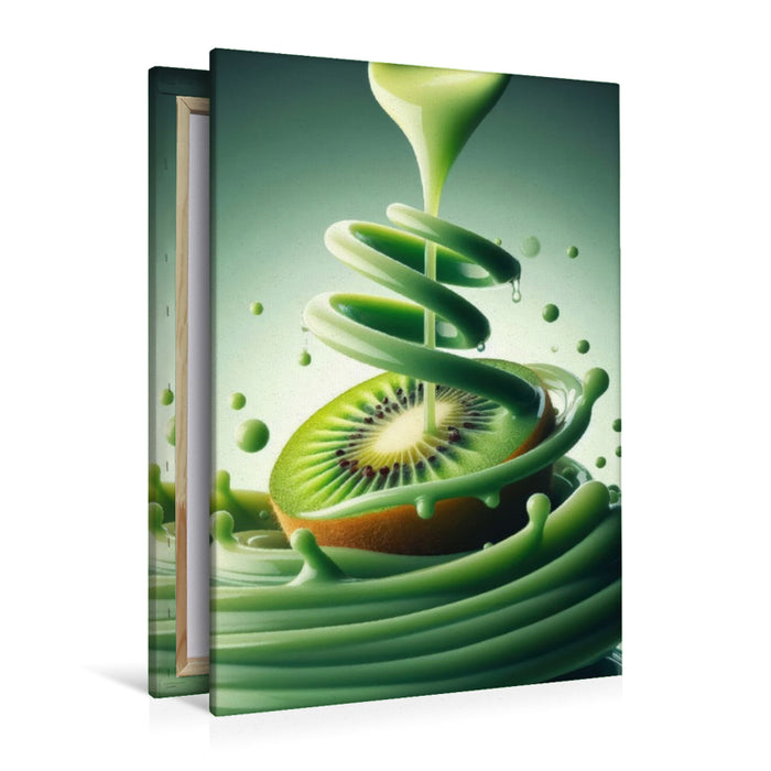 Premium Textil-Leinwand Kiwi, frisch und lecker voller Geschmack