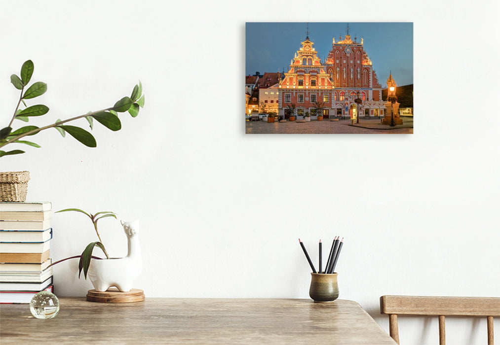 Premium Textil-Leinwand Riga im Spiegel der Hanse