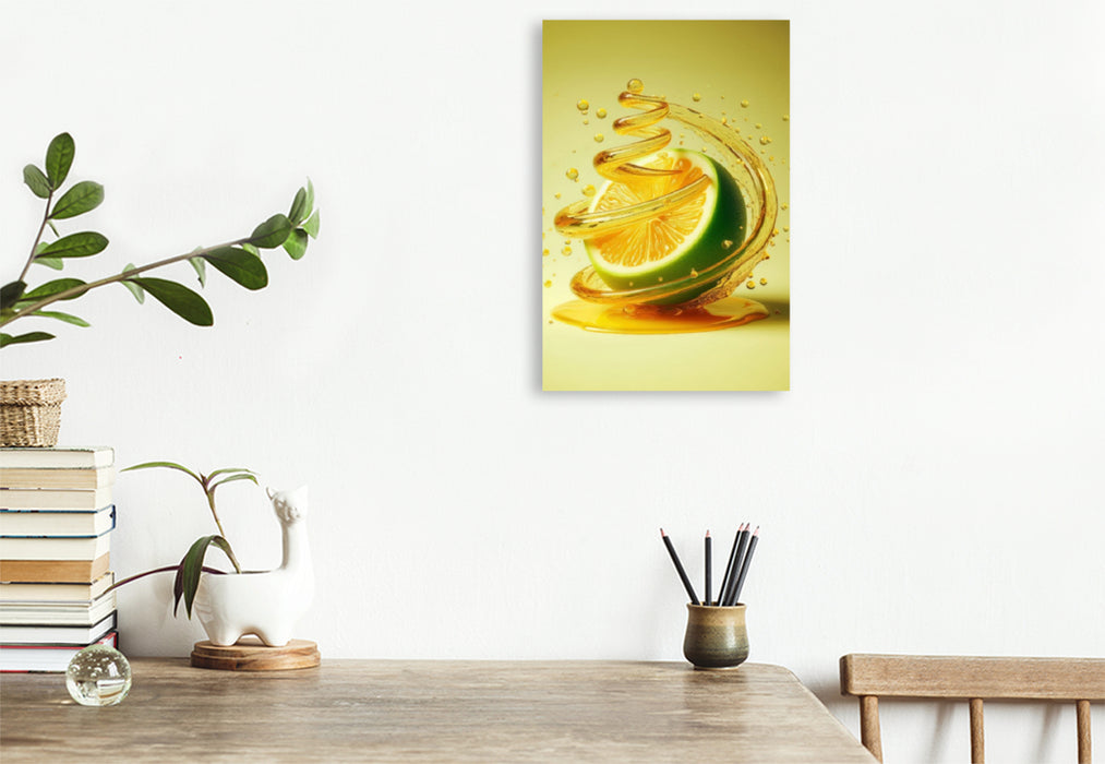 Premium Textil-Leinwand Eine Zitrone lässt einem das Wasser im Munde volllaufen
