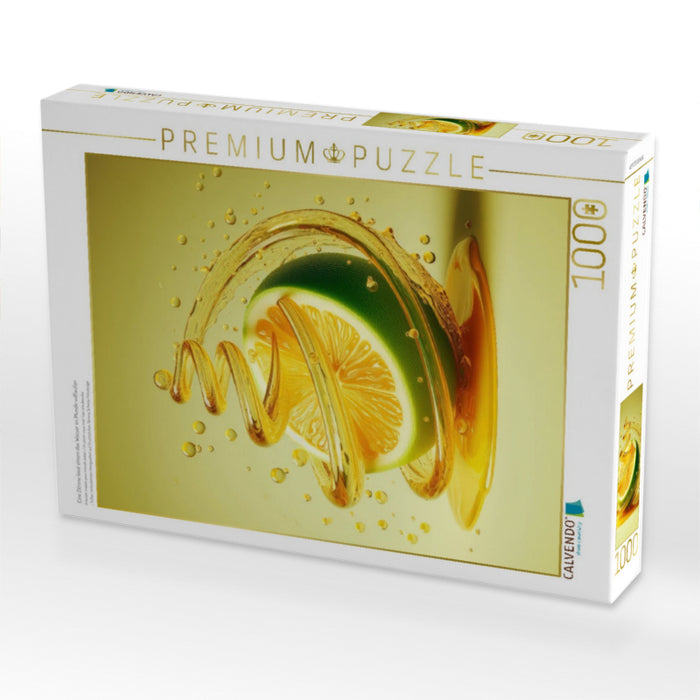 Eine Zitrone lässt einem das Wasser im Munde volllaufen - CALVENDO Foto-Puzzle'