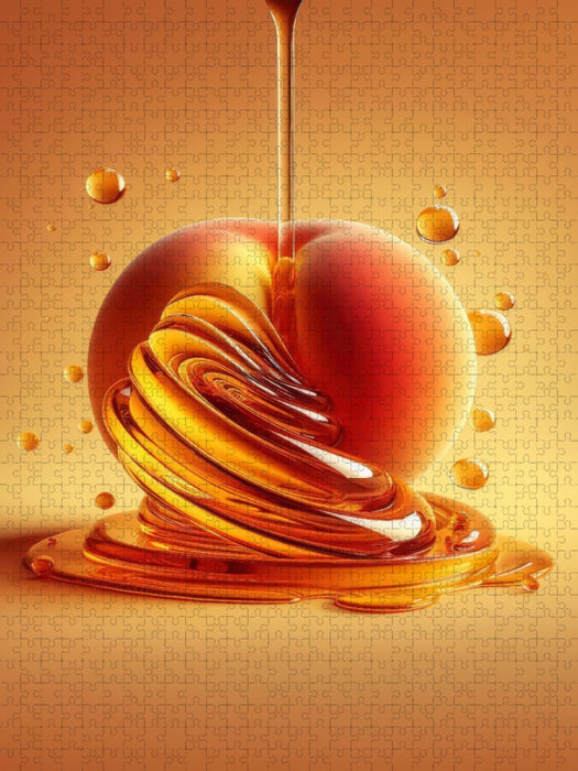 Ein saftig süßer leckerer Pfirsich - CALVENDO Foto-Puzzle'