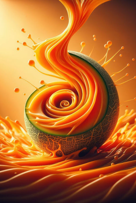 Premium Textil-Leinwand Eine Melone, angenehm süß mit einem Hauch von Honig