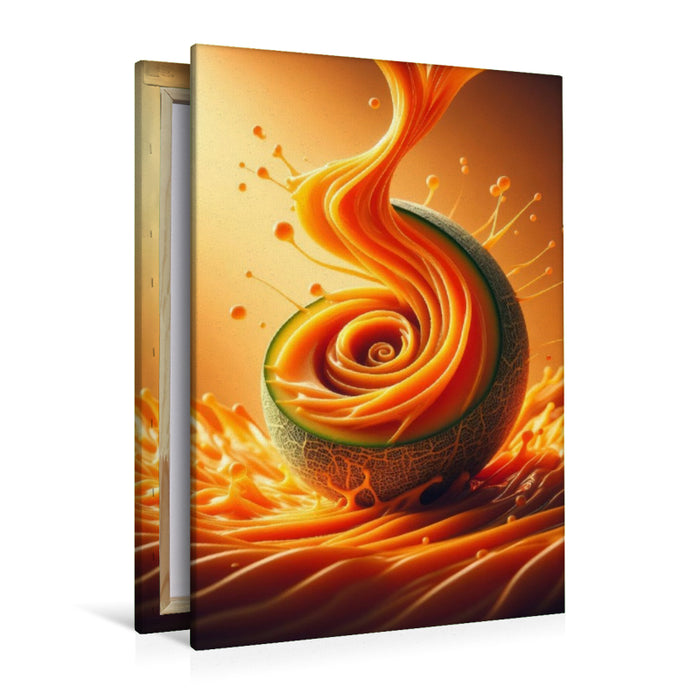 Premium Textil-Leinwand Eine Melone, angenehm süß mit einem Hauch von Honig