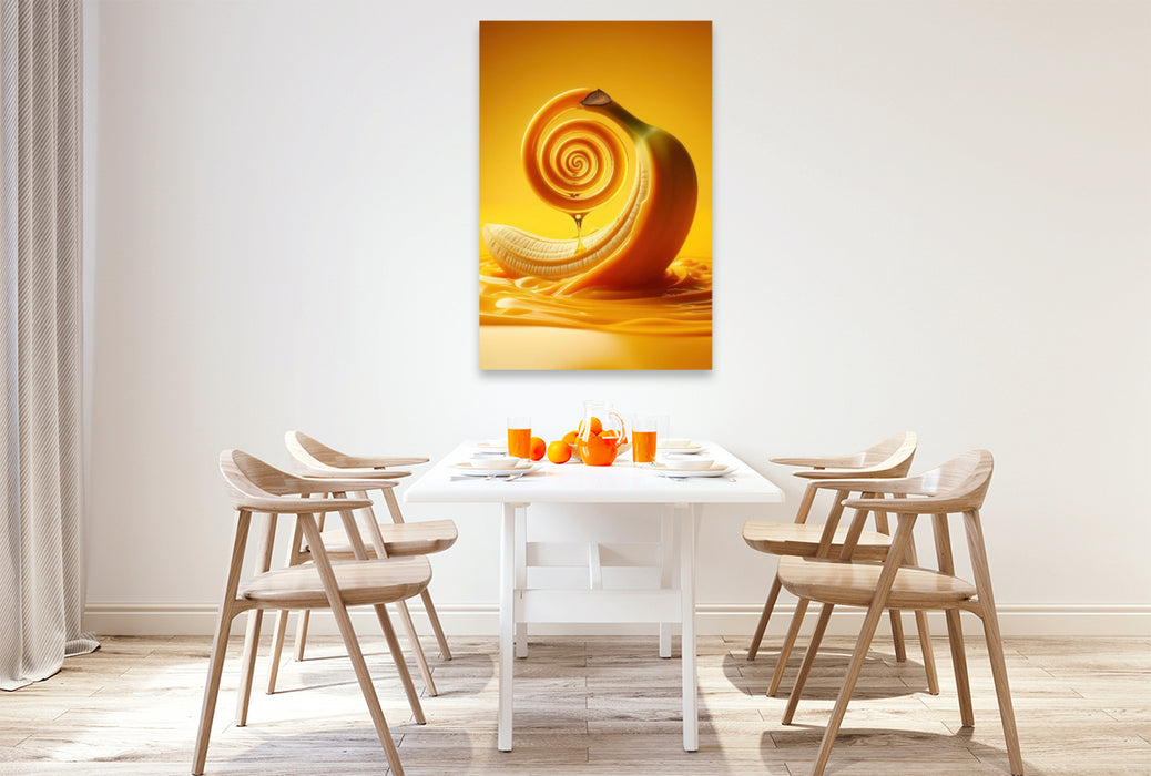 Premium Textil-Leinwand Eine Banane voller Vitamine