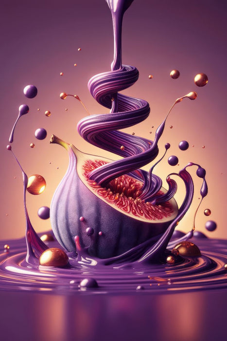 Premium Textil-Leinwand Eine cremige Feige lädt zum essen ein