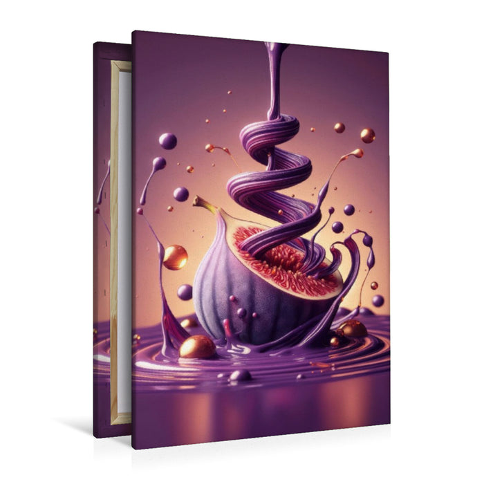 Premium Textil-Leinwand Eine cremige Feige lädt zum essen ein