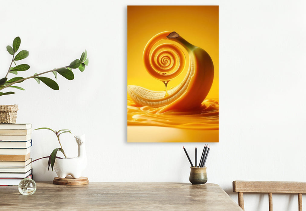 Premium Textil-Leinwand Eine Banane voller Vitamine