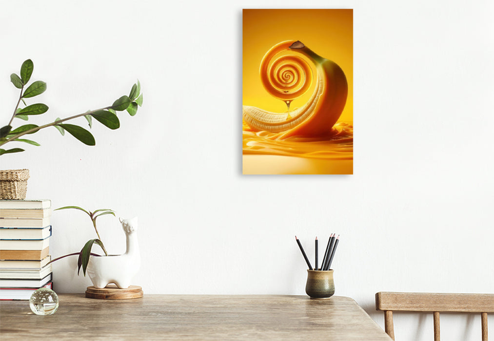 Premium Textil-Leinwand Eine Banane voller Vitamine
