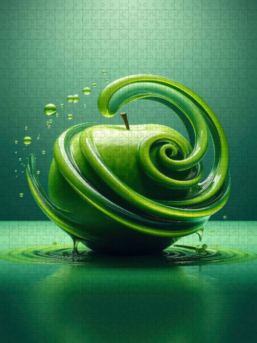 Ein saftiger knackiger grüner Apfel - CALVENDO Foto-Puzzle'