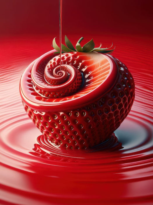 Eine cremige Erdbeere, frisch und süß - CALVENDO Foto-Puzzle'