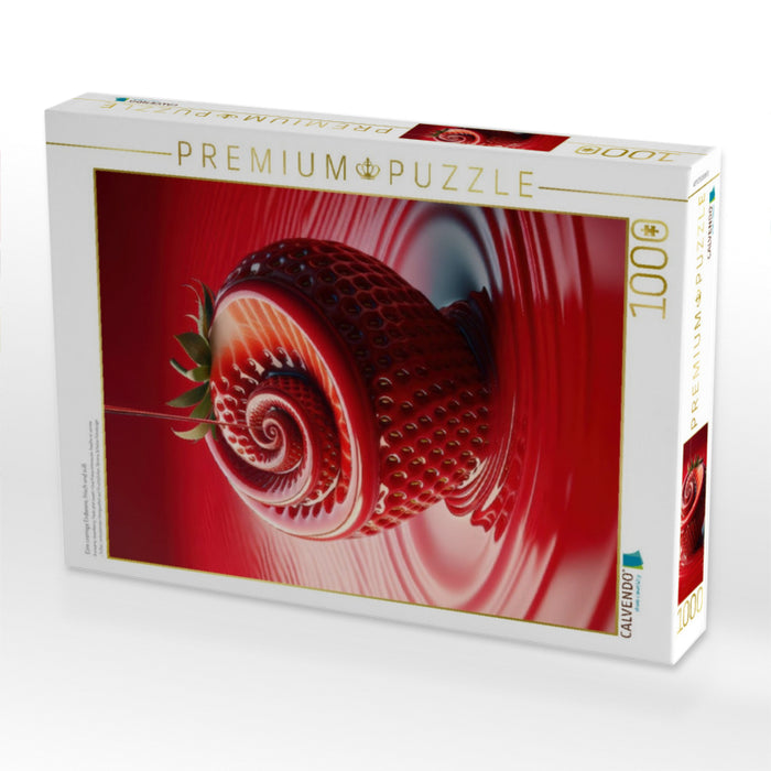 Eine cremige Erdbeere, frisch und süß - CALVENDO Foto-Puzzle'