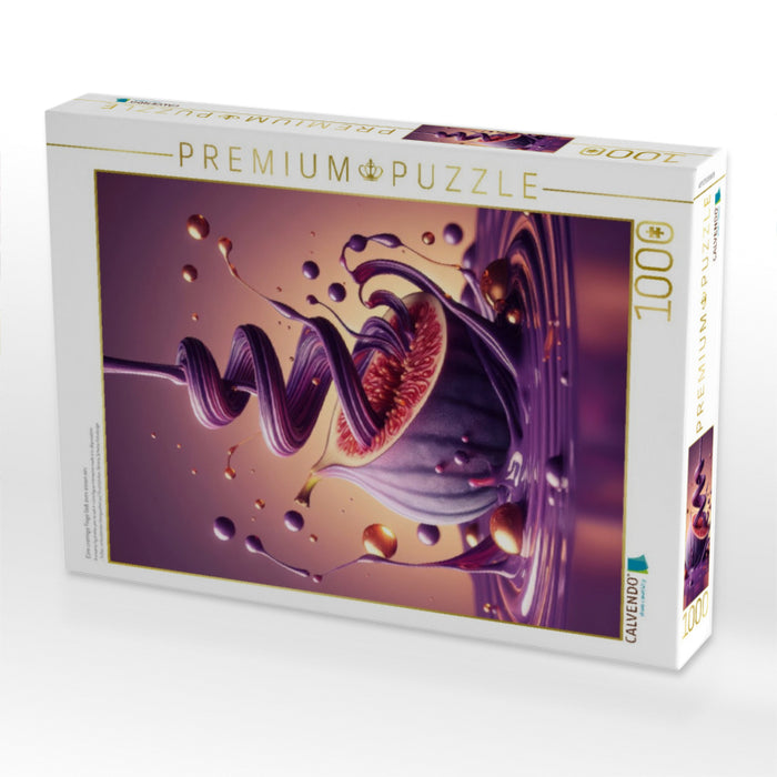Eine cremige Feige lädt zum essen ein - CALVENDO Foto-Puzzle'