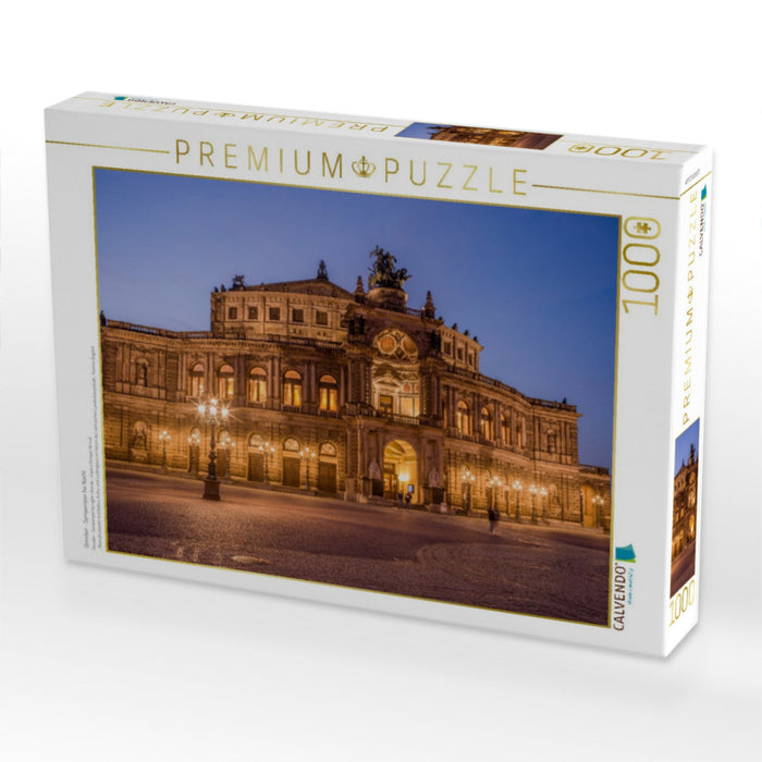 Dresden - Semperoper bei Nacht - CALVENDO Foto-Puzzle'