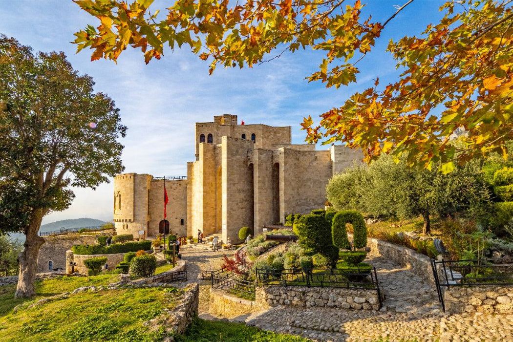 Premium Textil-Leinwand Die Festung von Kruja