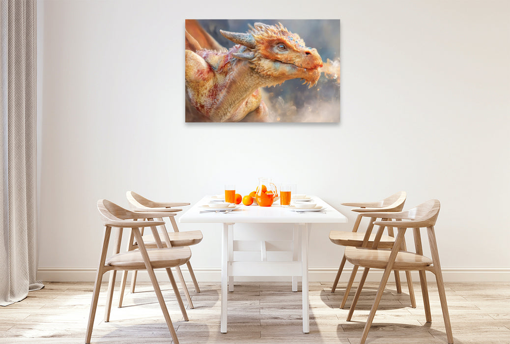 Premium Textil-Leinwand Drachen
