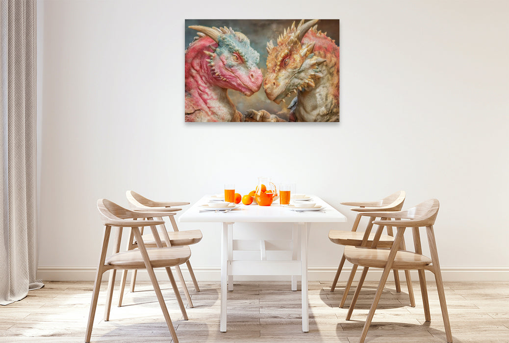 Premium Textil-Leinwand Drachen