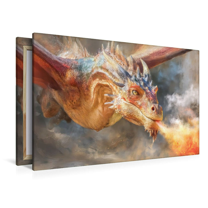 Premium Textil-Leinwand Drachen