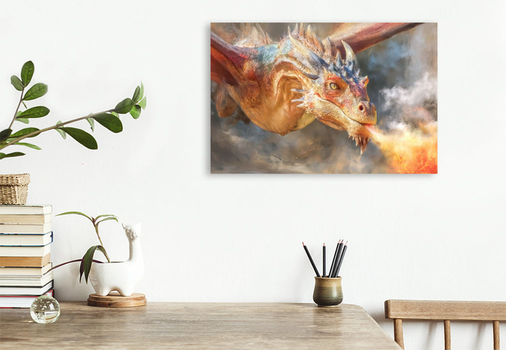 Premium Textil-Leinwand Drachen