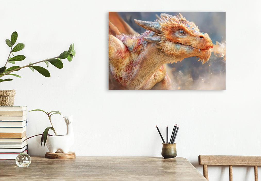 Premium Textil-Leinwand Drachen