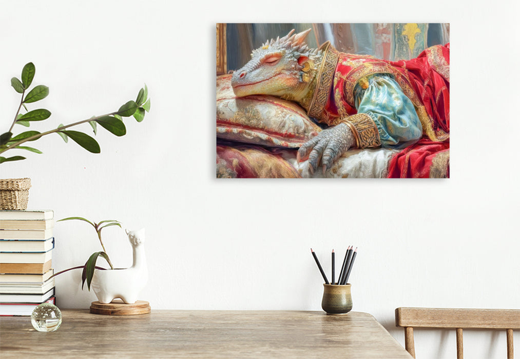 Premium Textil-Leinwand Drachen