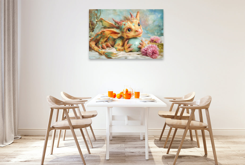 Premium Textil-Leinwand Drachen