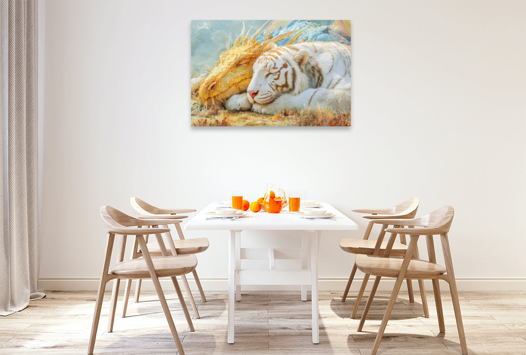 Premium Textil-Leinwand Drachen