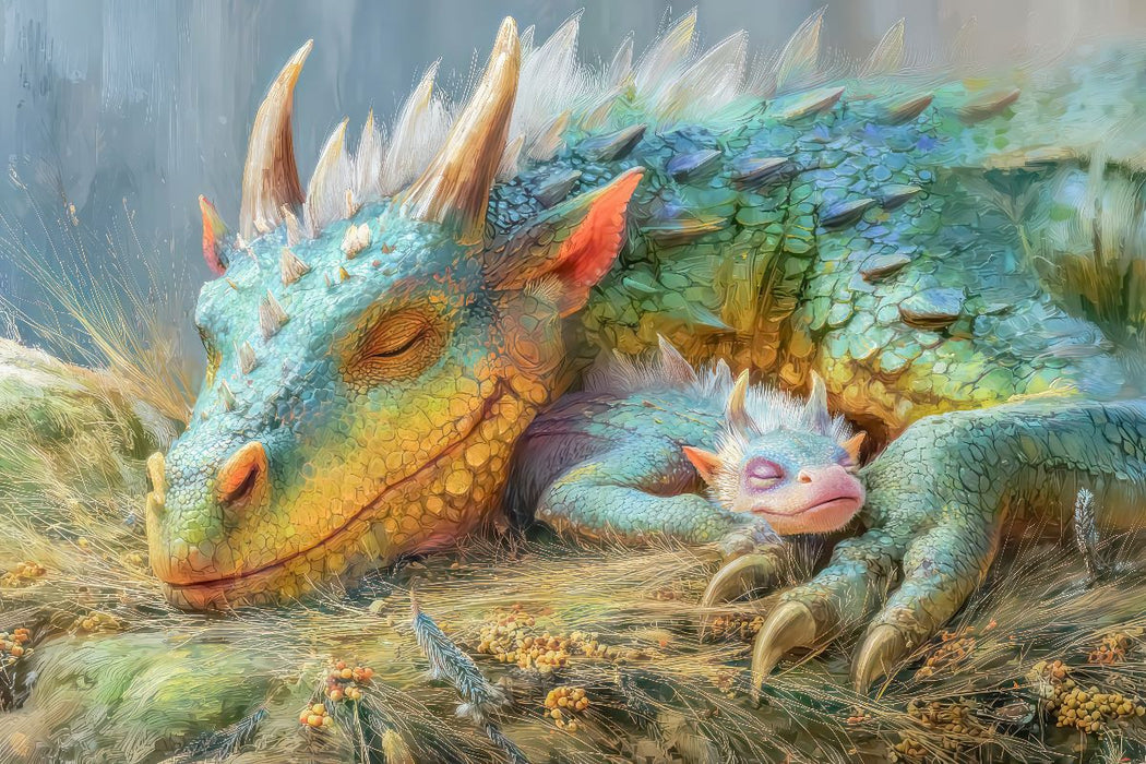 Premium Textil-Leinwand Drachen