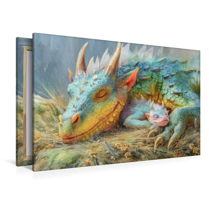 Premium Textil-Leinwand Drachen