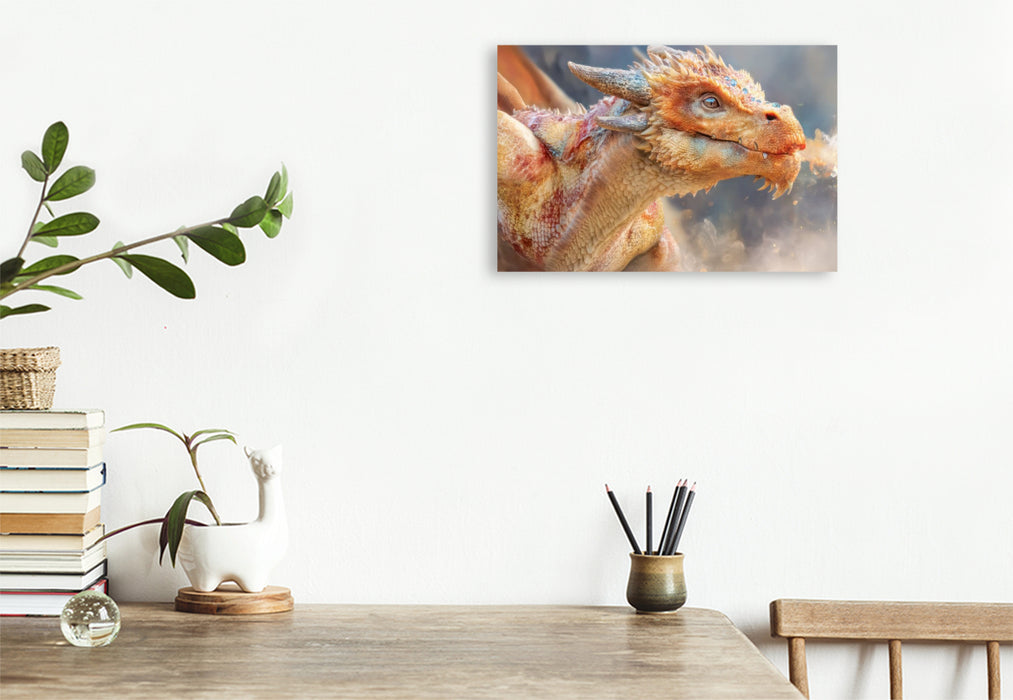 Premium Textil-Leinwand Drachen