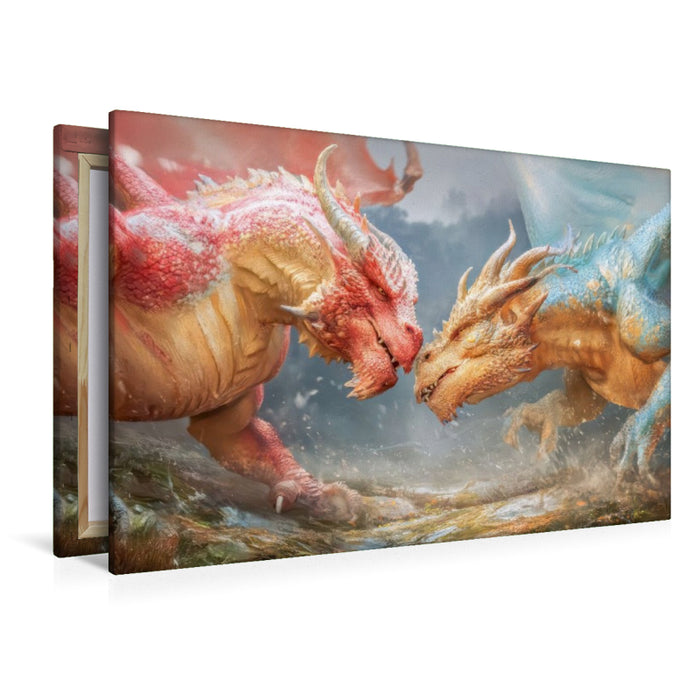 Premium Textil-Leinwand Drachen