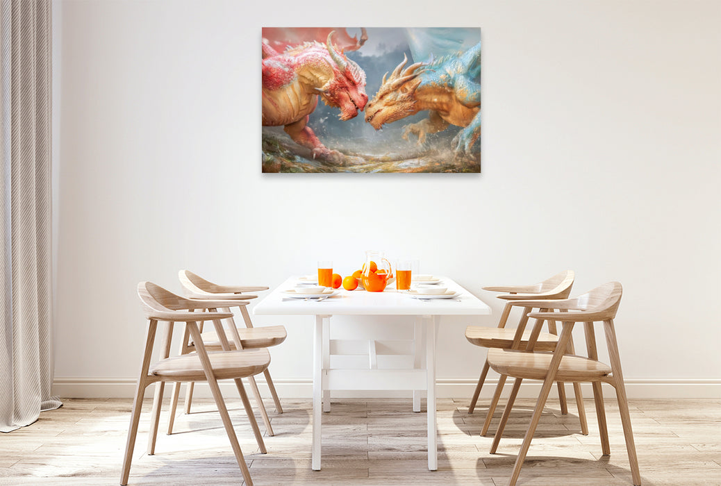 Premium Textil-Leinwand Drachen