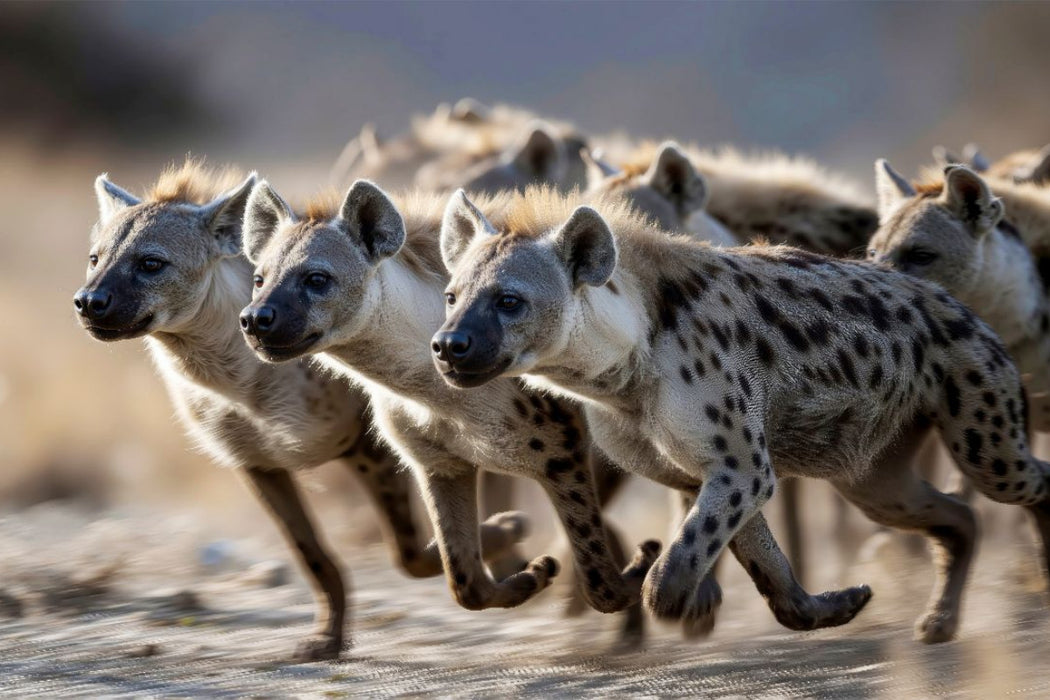 Premium Textil-Leinwand Ein Rudel auf der Flucht