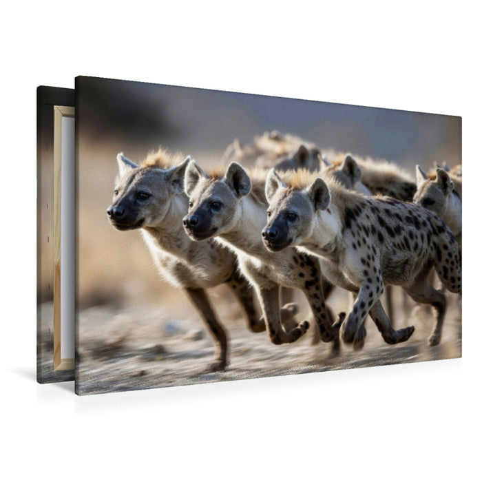 Premium Textil-Leinwand Ein Rudel auf der Flucht
