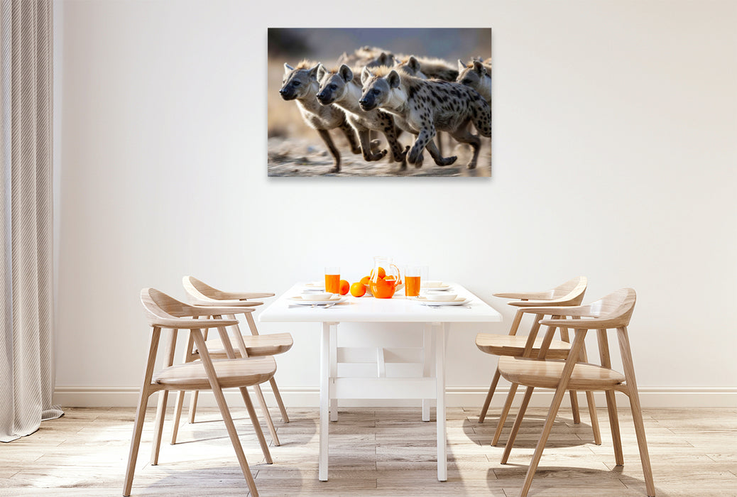 Premium Textil-Leinwand Ein Rudel auf der Flucht
