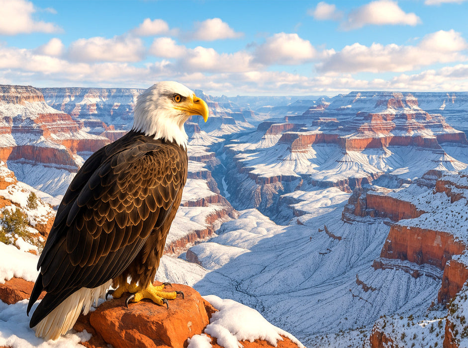 Adler über dem Grand Canyon: Stolz Amerikas im Winterglanz - CALVENDO Foto-Puzzle'