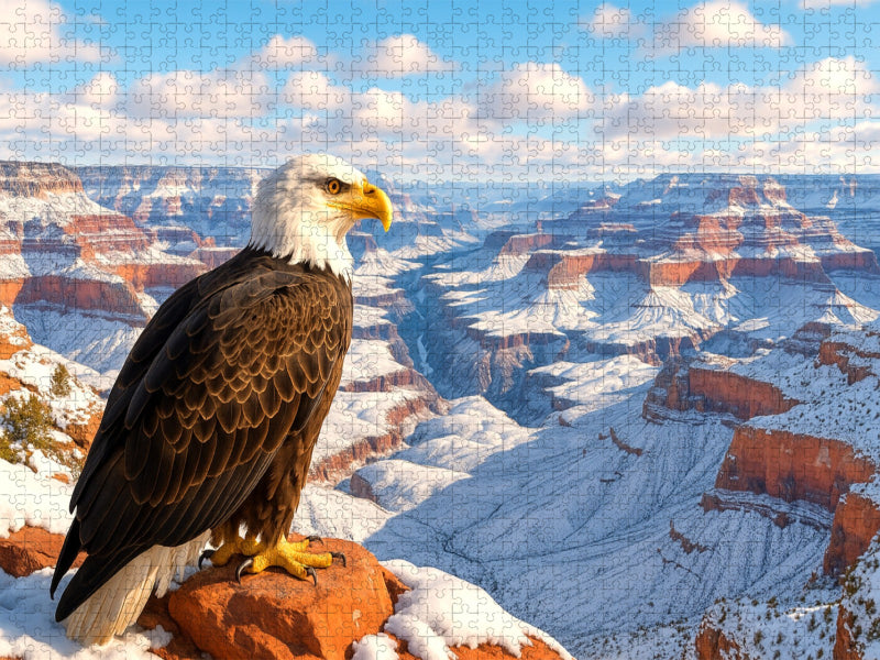 Adler über dem Grand Canyon: Stolz Amerikas im Winterglanz - CALVENDO Foto-Puzzle'