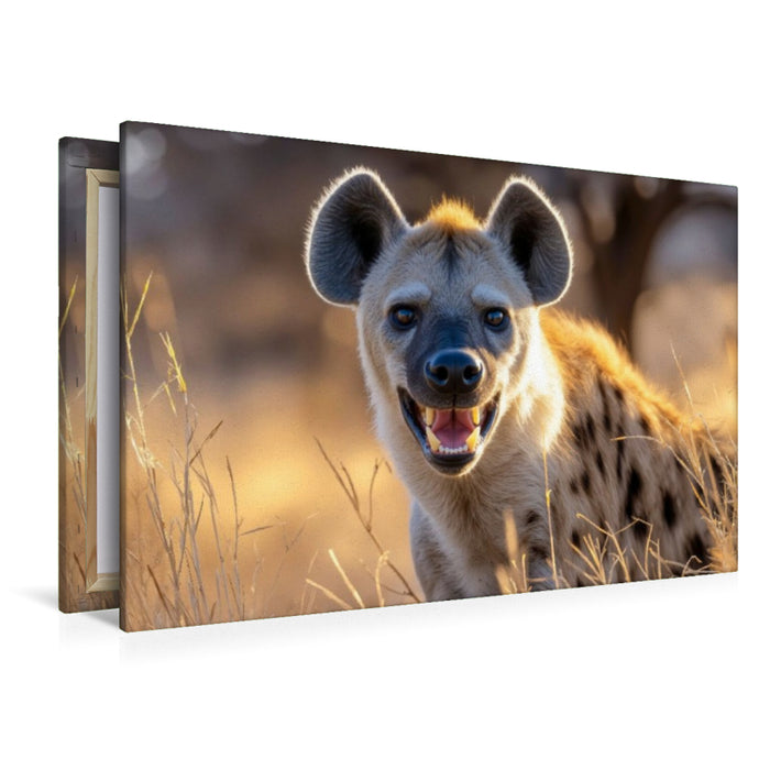 Premium Textil-Leinwand Angsteinflössendes Zähnefletschen