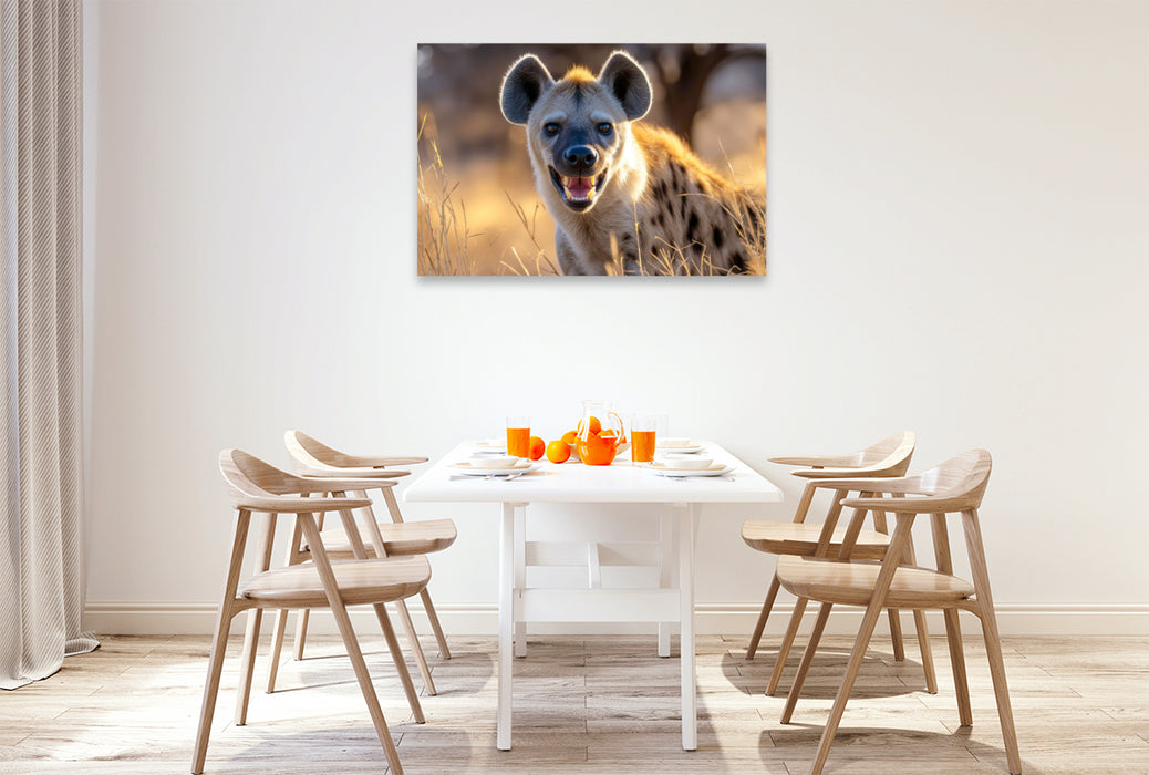 Premium Textil-Leinwand Angsteinflössendes Zähnefletschen