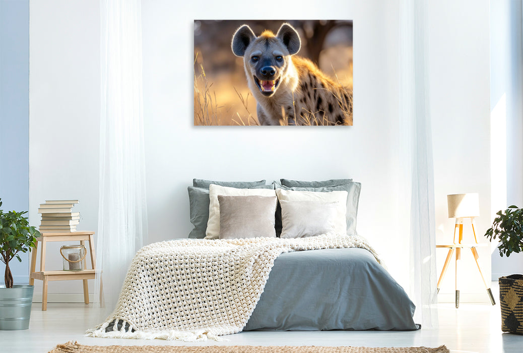 Premium Textil-Leinwand Angsteinflössendes Zähnefletschen