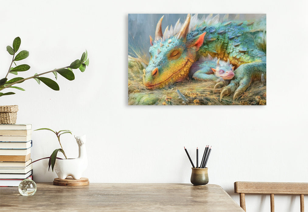 Premium Textil-Leinwand Drachen