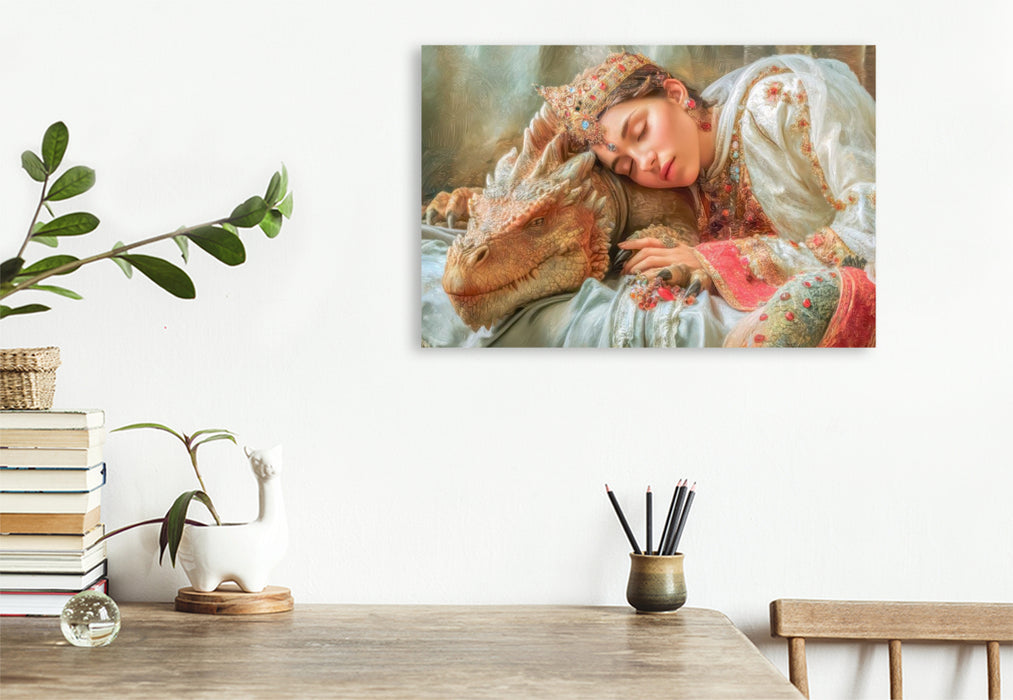Premium Textil-Leinwand Drachen