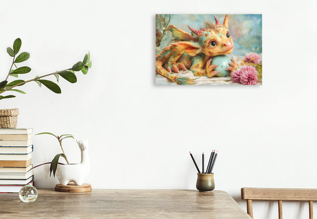 Premium Textil-Leinwand Drachen