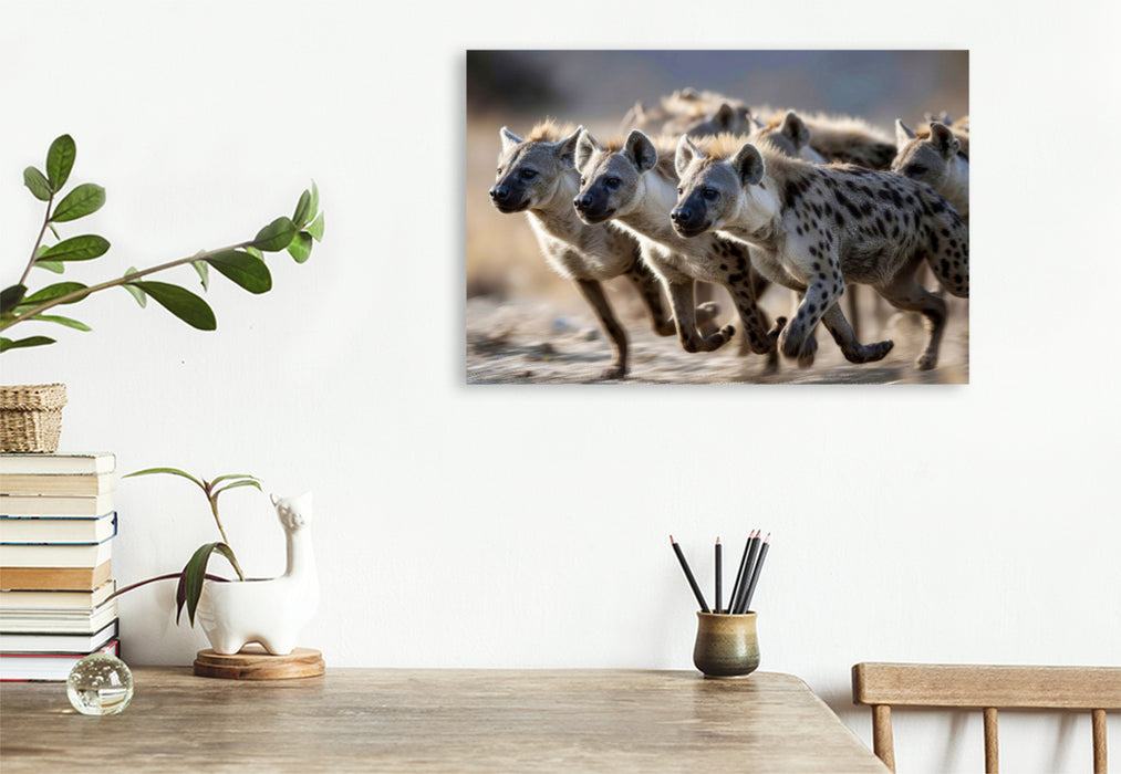 Premium Textil-Leinwand Ein Rudel auf der Flucht