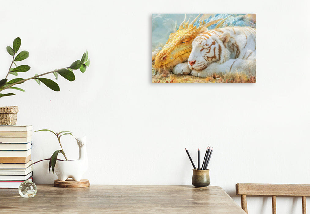 Premium Textil-Leinwand Drachen