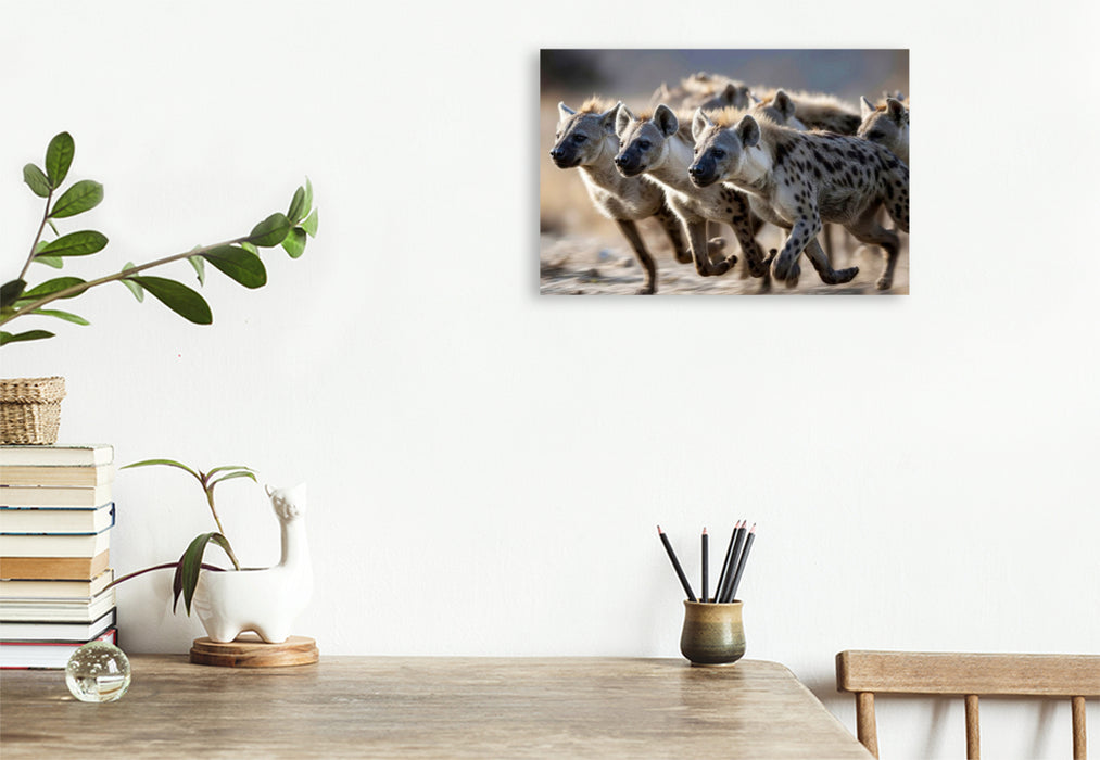 Premium Textil-Leinwand Ein Rudel auf der Flucht