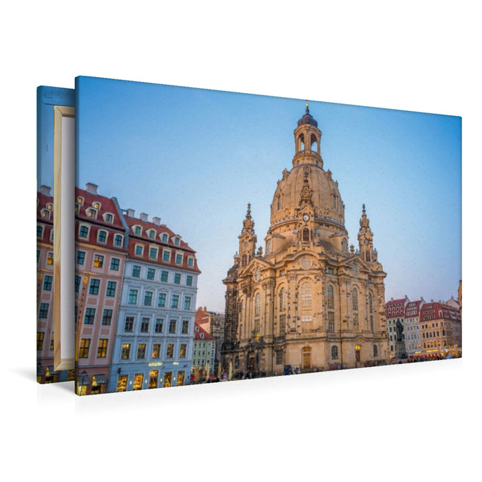 Premium Textil-Leinwand Die Frauenkirche in Dresden